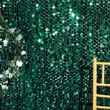 54inch x 4 Yards Hunter Emerald Green Big Payette Sequin Fabric Roll, Mesh Sequin Craft Fabric Bolt