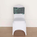 5 Pack | Hunter Emerald Green Big Payette Sequin Round Chair Sashes