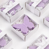 10 Pack Lavender Butterfly Unscented Soap Baby Shower Favors with Gift Boxes, Pre-Packed Bridal