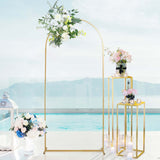 6ft Gold Metal Wedding Arch Chiara Backdrop Stand Floral Display Frame With Round Top