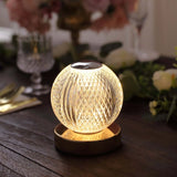 5inch Diamond Cut Crystal Ball Dimmable LED Centerpiece Lamp Touch Control, Rechargeable