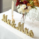 Gold Glittered Wooden Mr & Mrs Wedding Table Display Signs