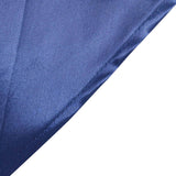 132inch Navy Blue Seamless Satin Round Tablecloth