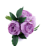 5 Flower Head Lavender Lilac Peony Bouquet | Artificial Silk Peonies Spray