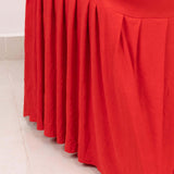 Red Ruffle Pleated Skirt Banquet Spandex Chair Slipcover, 1-Piece Stretch Fitted Chair Cover