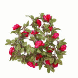 7ft 20 LED Red Silk Rose Flower Garland Vine String Lights#whtbkgd