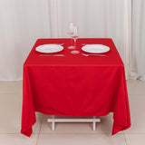 70" Red Premium Scuba Wrinkle Free Square Tablecloth, Scuba Polyester Tablecloth