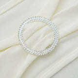 20 Pack | 2.5inch Silver Diamond Circle Napkin Ring Pin Brooch, Rhinestone Chair Sash Bow Buckle