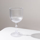 12 Pack Clear Ribbed Reusable Plastic Wine Goblets