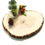 Centerpiece Poplar Wood Slab, Rustic Wood Slices 18Inch Dia Natural Color