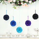 2 Pack | 7inch Royal Blue Artificial Silk Rose Flower Ball, Silk Kissing Ball