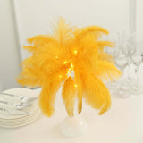 15inch LED Gold Ostrich Feather Table Lamp Wedding Centerpiece