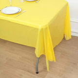 5 Pack Yellow Rectangle Plastic Table Covers, 54inchx108inch PVC Disposable Tablecloths