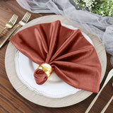 5 Pack Terracotta (Rust) Premium Sheen Finish Velvet Cloth Dinner Napkins