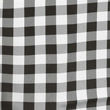 70" White Black Buffalo Plaid Round Tablecloth, Gingham Polyester Checkered Tablecloth#whtbkgd