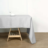 60"x102" Silver Polyester Rectangular Tablecloth