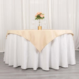 54"x54" Beige Premium Polyester Square Table Overlay - 220GSM