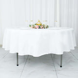 90" White Premium Polyester Round Tablecloth - 220GSM