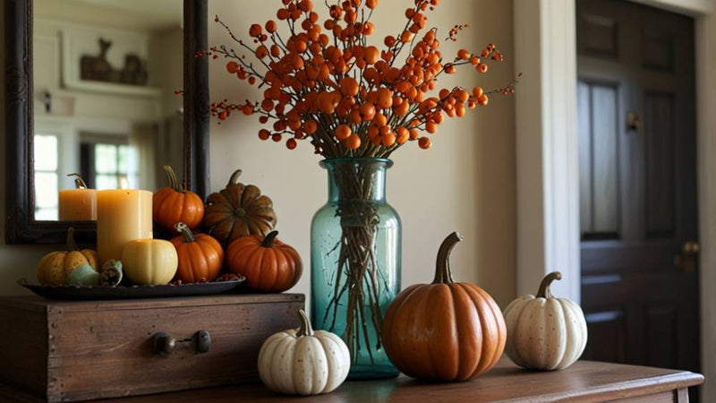 fall living room decor- table decor