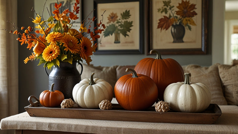fall livingroom decor- natural decor