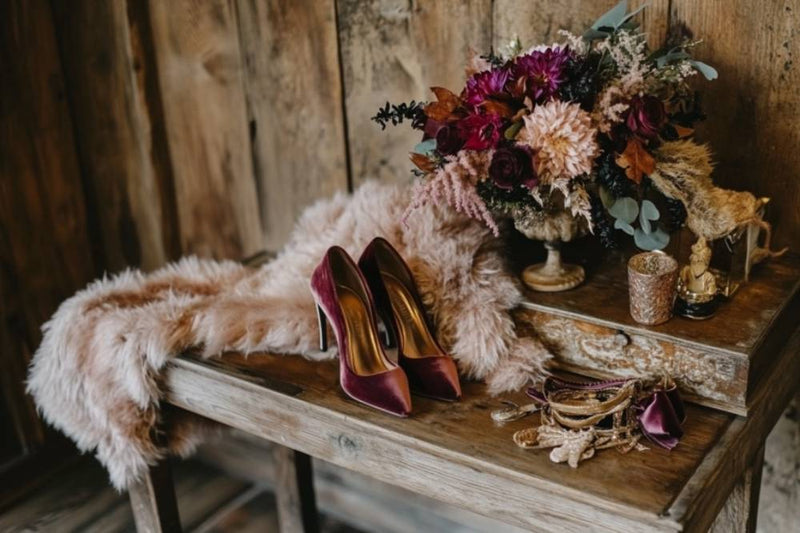 fall wedding decor- shoes
