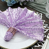 20inch x 20inch Lavender Lilac Premium Sequin Cloth Dinner Napkin | Reusable Linen