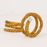 4 Pack Gold Rhinestone Swirl Napkin Rings, Sparkle Cloth Napkin Holders