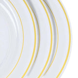 10 Pack | 10inch Très Chic Gold Rim Clear Disposable Dinner Plates, Plastic Party Plates#whtbkgd