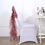 Mauve/Cinnamon Rose Chiffon Curly Chair Sash