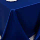 90x132inch Royal Blue Seamless Lamour Satin Rectangle Tablecloth for 6 Foot Table