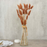 50 Pack | 15inch Brown Rabbit Tail Dried Pampas Grass Stem Bouquets, Boho Flower Arrangement Sprays
