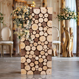 24inch Natural Wooden Slices Pillar Prop Pedestal Stand, Rustic Farmhouse Wood Riser Rectangular