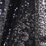 2 Pack | Black Sequin Curtains With Rod Pocket Window Treatment Panels - 52x64inch