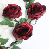 6ft | Burgundy Artificial Silk Rose Hanging Flower Garland, Faux Vine