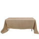 60"x126" Natural Faux Burlap Rectangle Tablecloth, Boho Chic Jute Table Linen