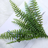 20inch Artificial Boston Fern Green Leaf Plant, Premium Real Touch Indoor Spray