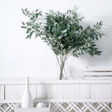 2 Bushes | 42inch Frosted Green Artificial Beech Leaf Branch, Faux Plant