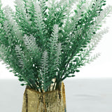 4 Bushes | 14" Green/White Artificial Lavender Flower Plant Stems Greenery