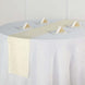 12x108 Ivory Linen Table Runner, Slubby Textured Wrinkle Resistant Table Runner