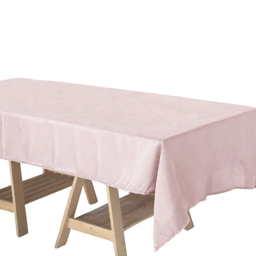 Faux Linen 60"x102" Rectangular Tablecloth Blush - Slubby Textured & Wrinkle Resistant Table Cover