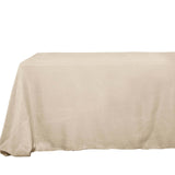  90x156Inch Beige Rectangular Tablecloth, Linen Table Cloth With Slubby Textured, Wrinkle Resistant