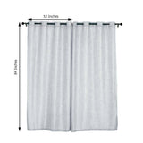 2 Pack | Handmade Silver Faux Linen Curtains 52x84inch Curtain Panels With Chrome Grommets