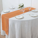 14x108Inch Orange Boho Chic Rustic Faux Burlap Cloth Table Runner