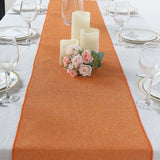 14x108Inch Orange Boho Chic Rustic Faux Burlap Cloth Table Runner