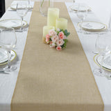 14x108Inch Natural Boho Chic Rustic Faux Burlap Cloth Table Runner