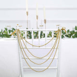 16inch Gold Faux Pearl Beaded Chiavari Chair Back Garland Sash