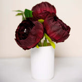 10 Pack | 3inch Burgundy Artificial Silk DIY Craft Peony Flower Heads