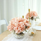 2 Bushes | 17inch Dusty Rose Artificial Silk Peony Flower Bouquets