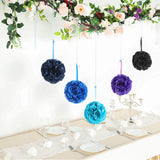 2 Pack | 7inch Royal Blue Artificial Silk Rose Flower Ball, Silk Kissing Ball