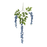 5 Pack 44inch Silk Hanging Wisteria Flower Garland Vines in Dusty Blue, Elaborated 